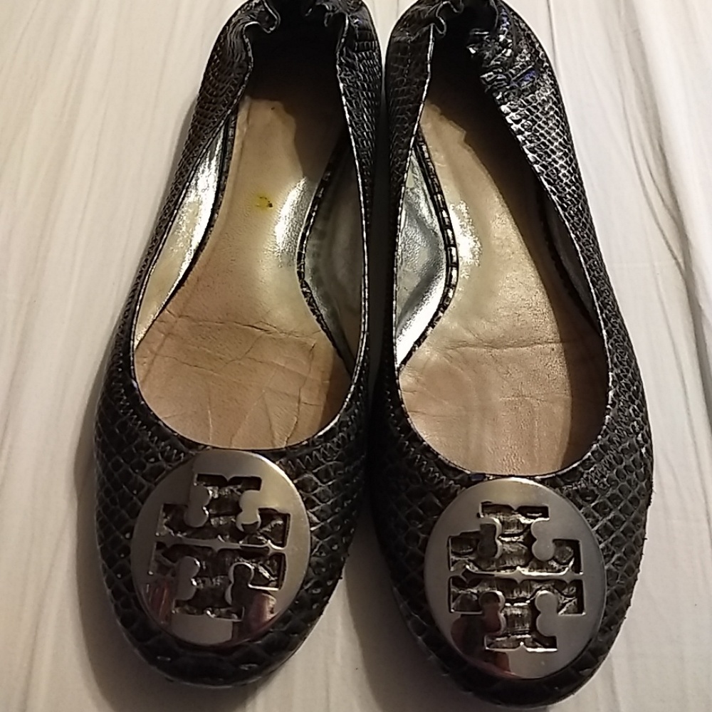 Tory burch snakeskin ballet flats